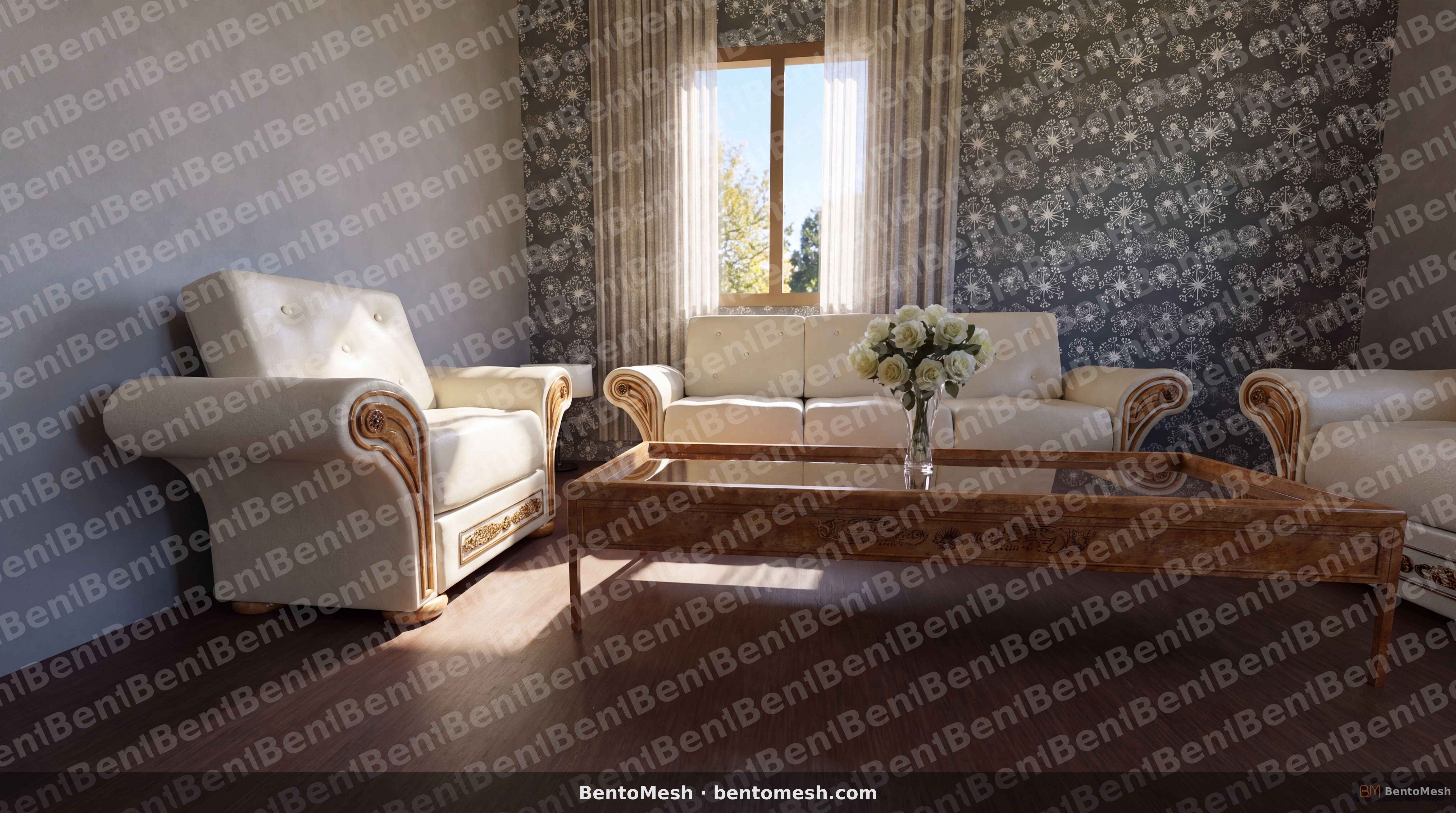 Modern salon tasarımı #2 — SketchUp eklentisi ile AI render — AI mimari render, BentoMesh Keşfet